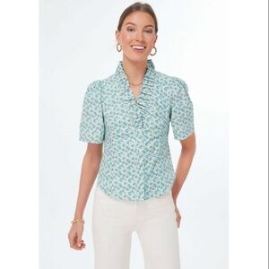 Tuckernuck Hyacinth House Blue Floral Rory Blouse Size Small NWT New